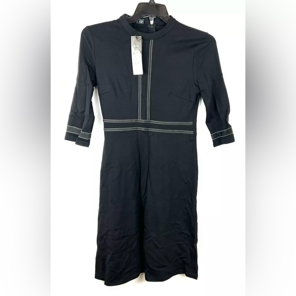 Homeyee Women’s Black 3/4 Sleeve Knee Length Dress Size 6